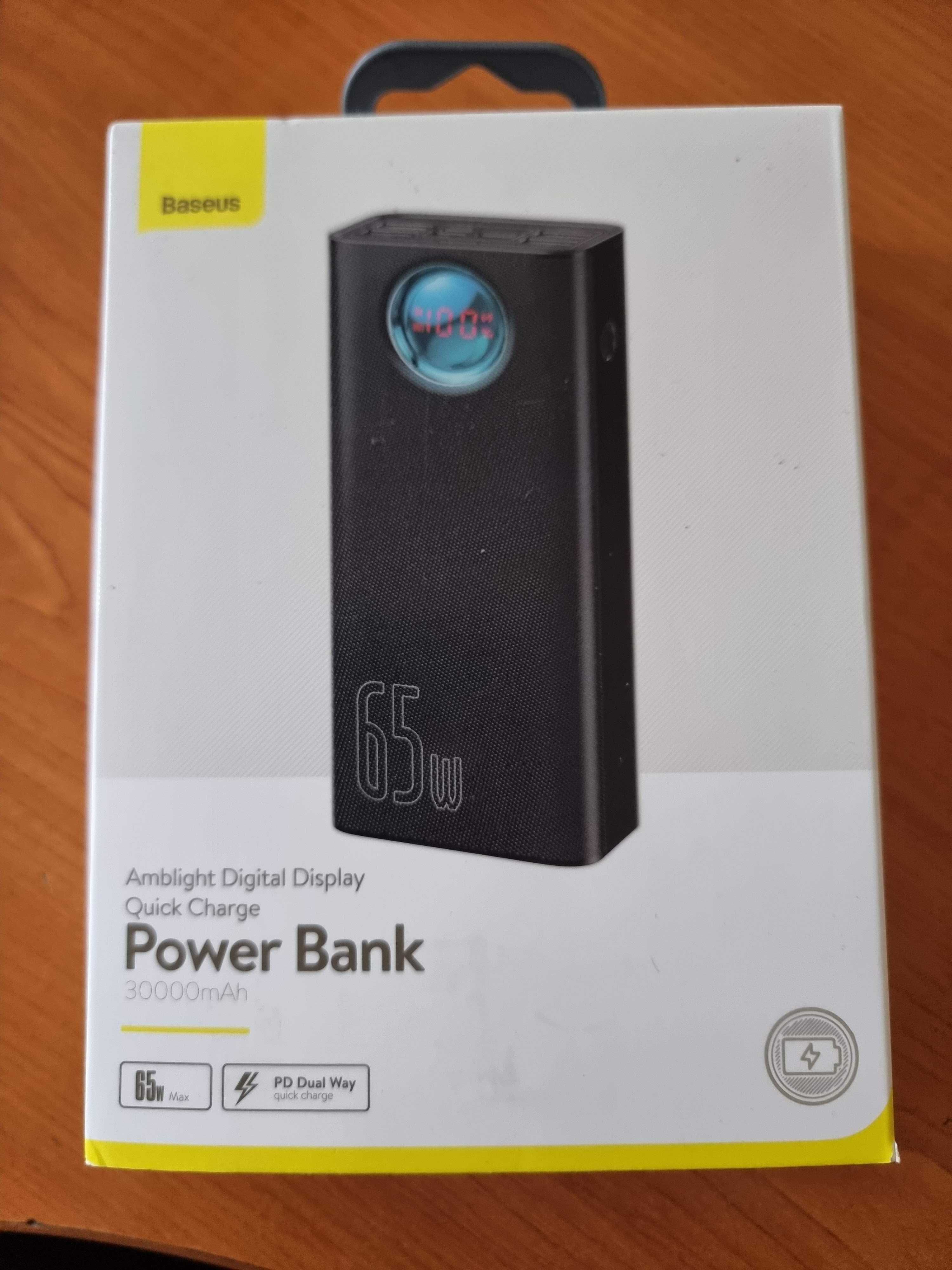 Повербанк Powerbank Baseus Amblight PD 65W 30000 QC3.0 Новий