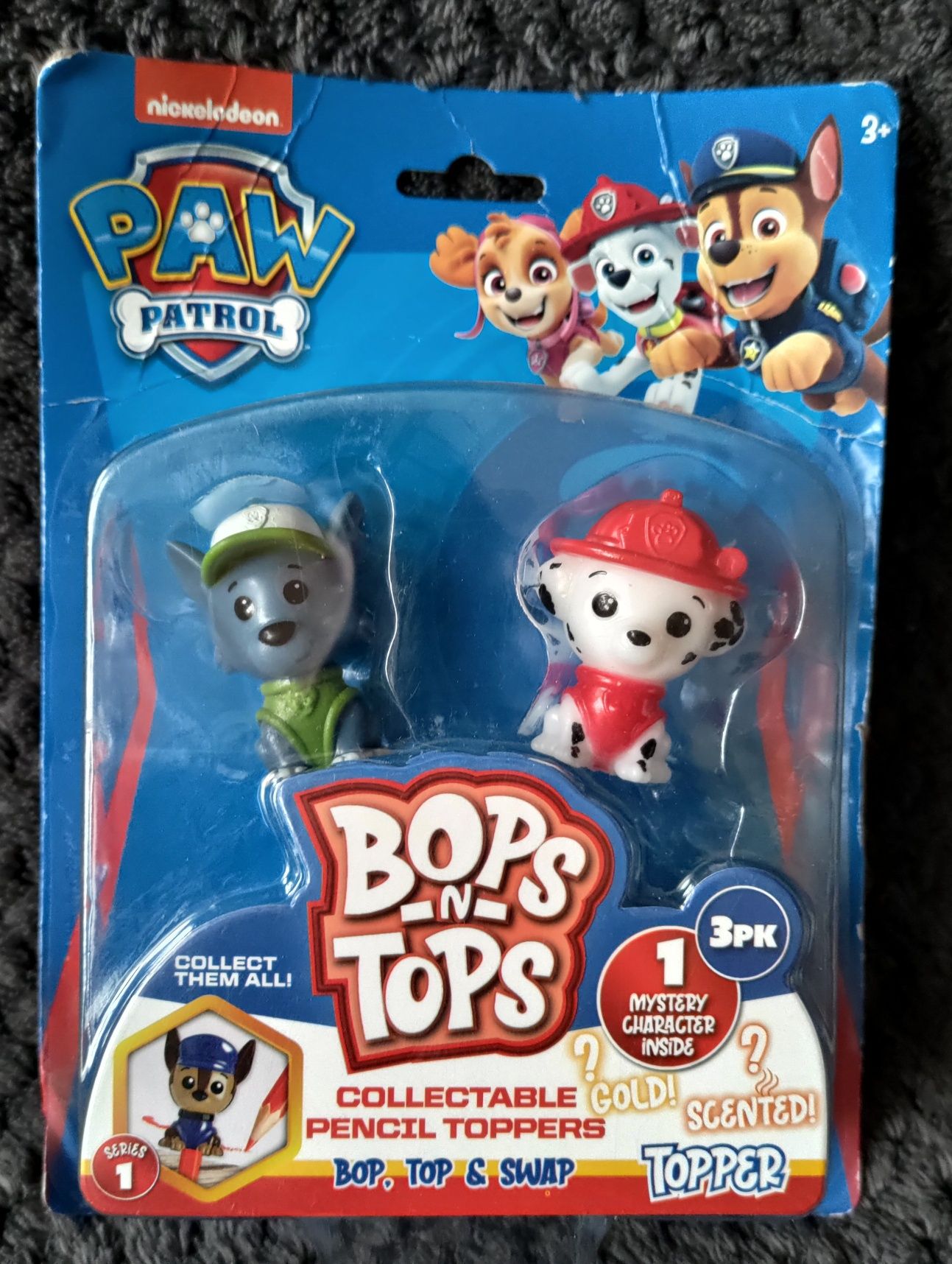 Bops n Tops Nakładki na ołówki Psi Patrol Rocky Marshall 3 figurki