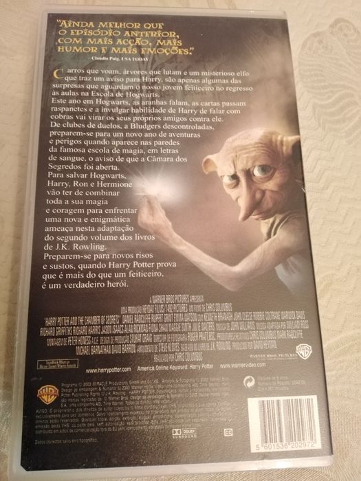 Cassete de Vídeo VHS Harry Potter e A Câmara dos Segredos