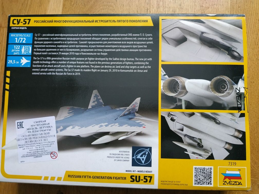 Su-57 model 1/72 scale Zvezda nowe