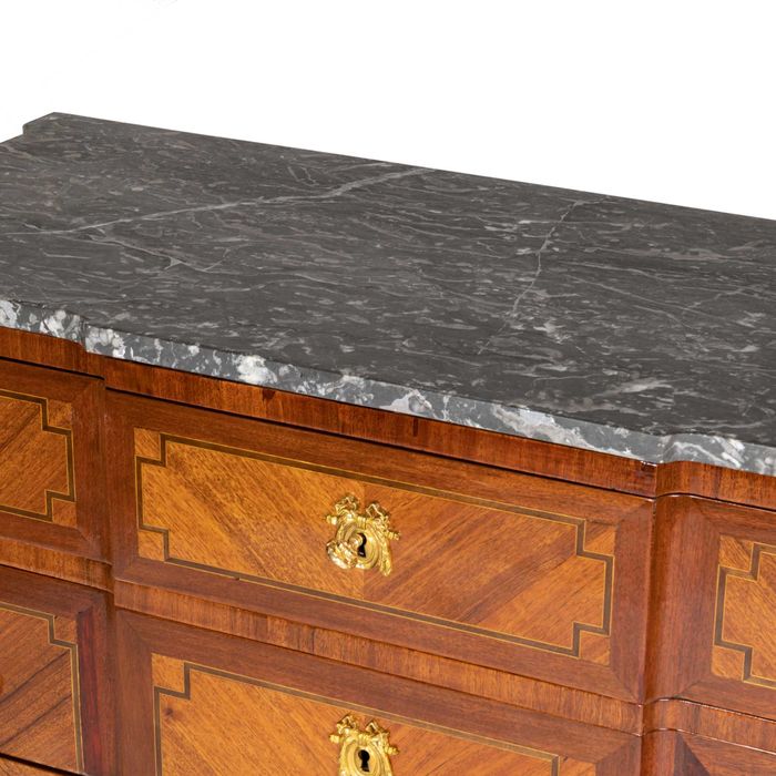 Cómoda com Gavetas Bronze Napoleão III, Tampo Mármore, Século XIX