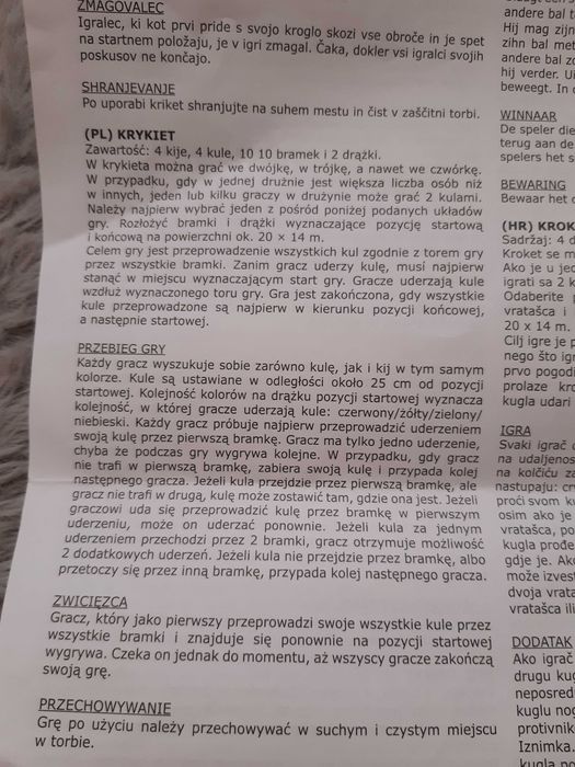 Drewniany zestaw do gry w krykieta NOWY