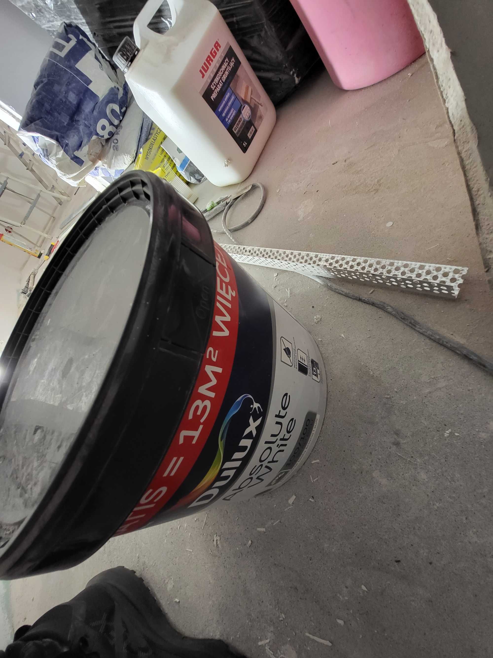 Nowa Farba do scian i sufitow dulux absolute white biala 10l wiaderko