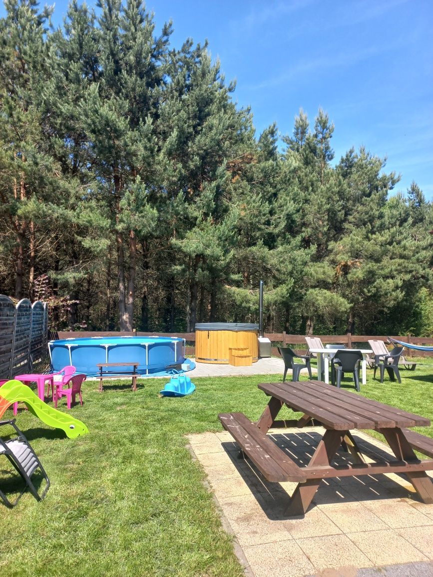 wolny od 24.08 domek max.7 os. nad jeziorem basen balia z jacuzzi