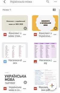 Конспекти для ЗНО укр. мова і література, математика, хімія, біологія