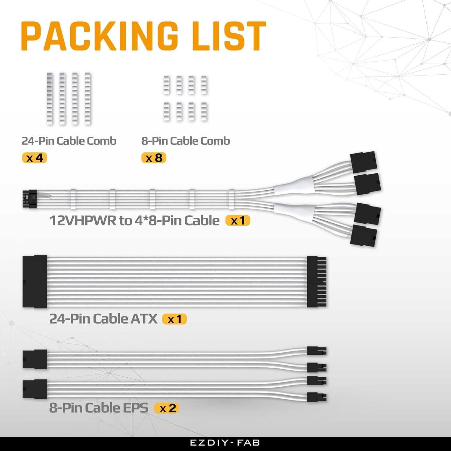 EZDIY-FAB PCIE 5.0 12VHPWR Zestaw kabli przedłużających