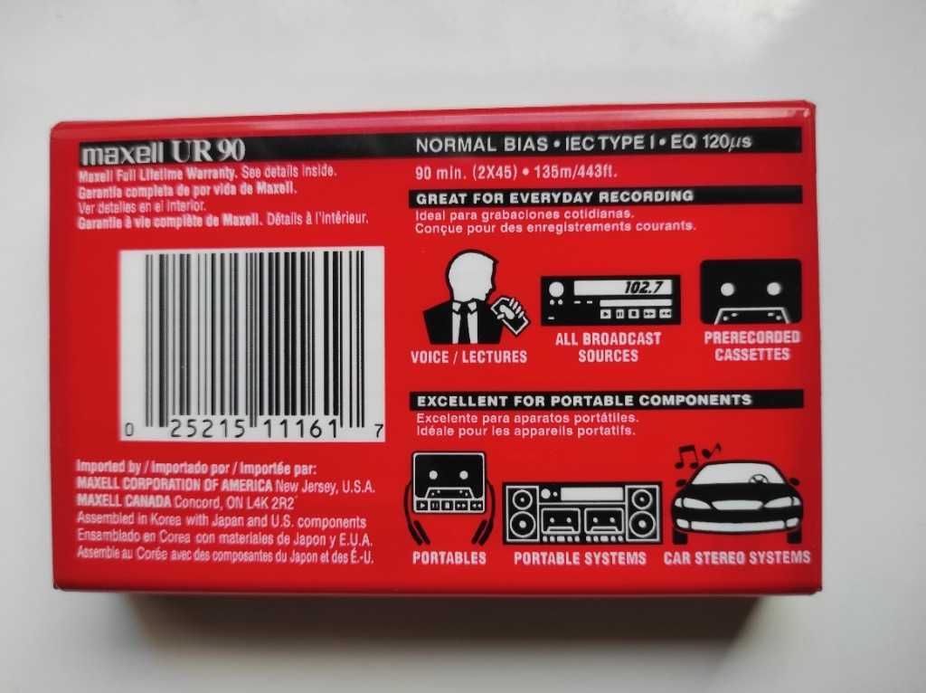 Kaseta magnetofonowa Maxell UR90 (Nowa)