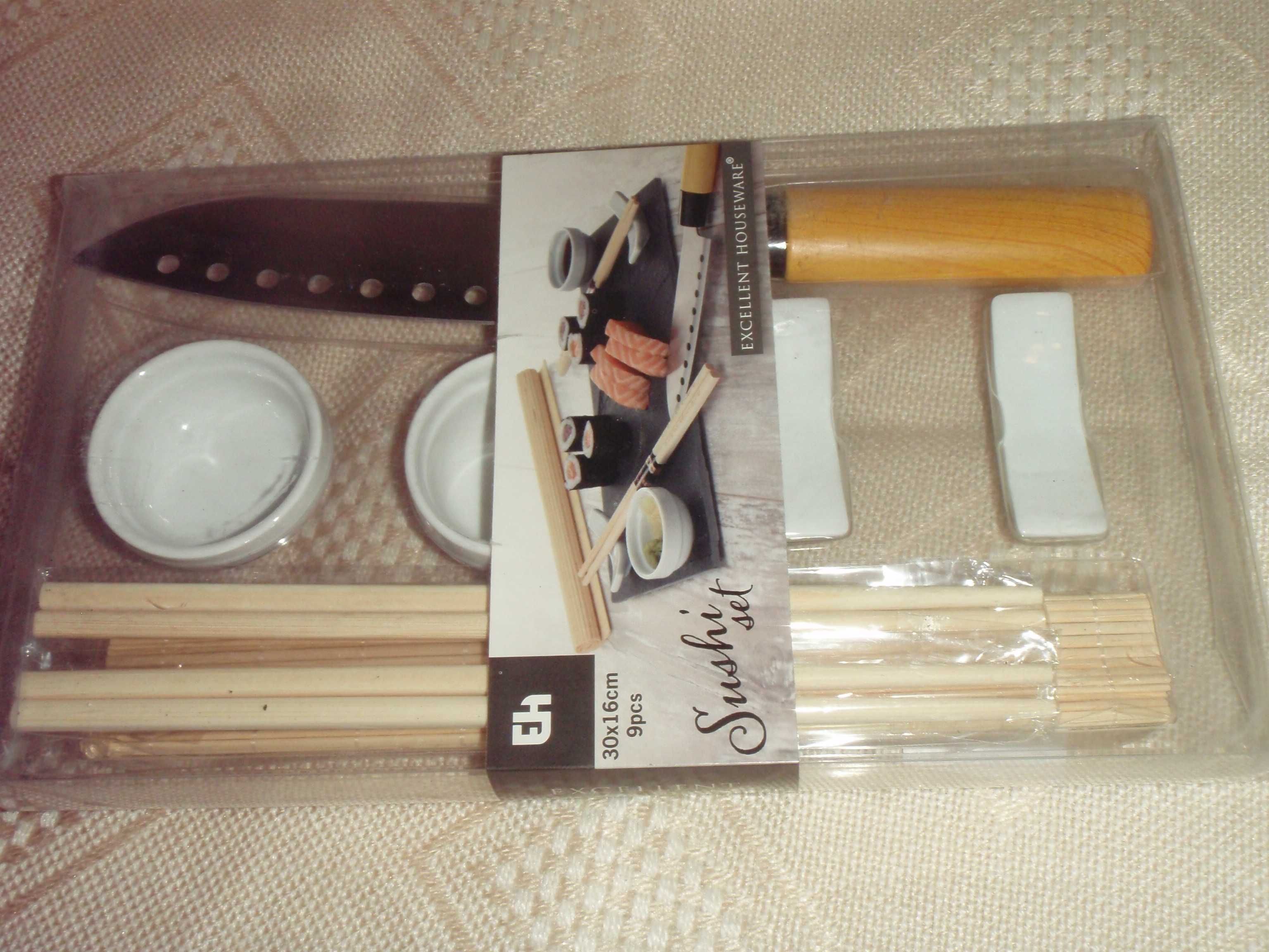 Zestaw do robienia Sushi      - nowy, nóż, miseczki, książka deska
