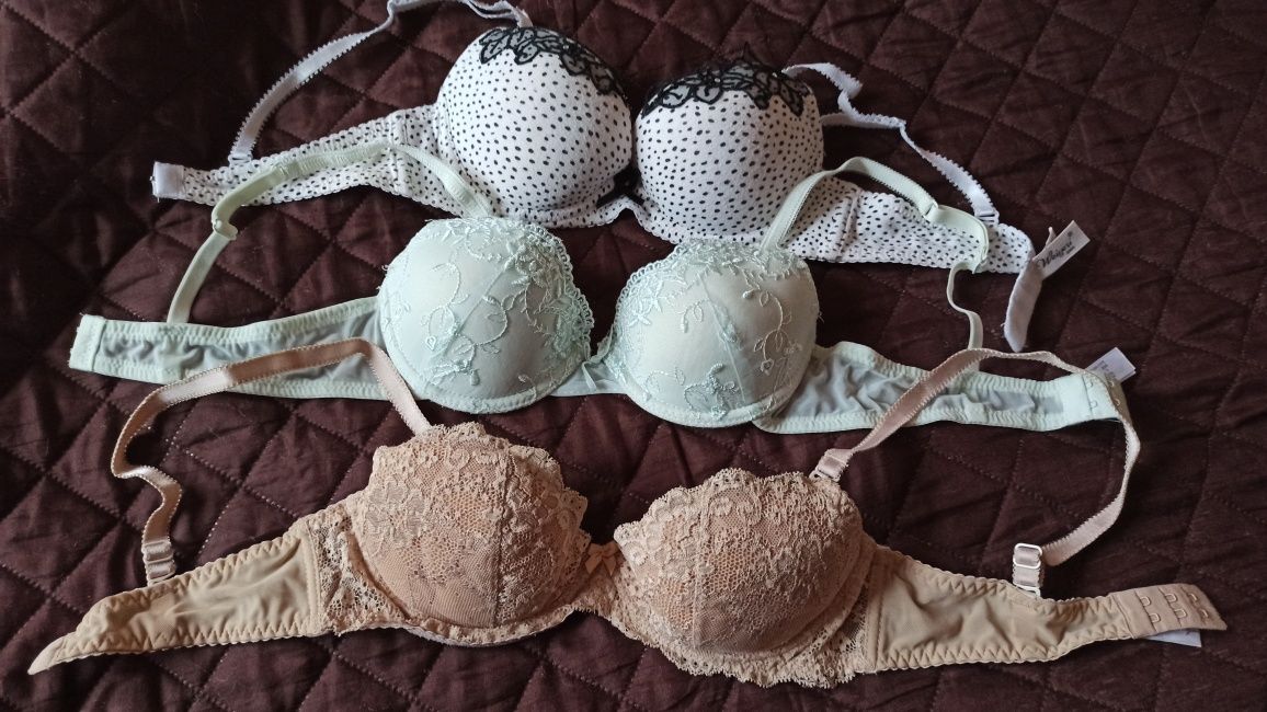 1 szt. Stanik biustonosz fioletowy push-up 75 B H&M