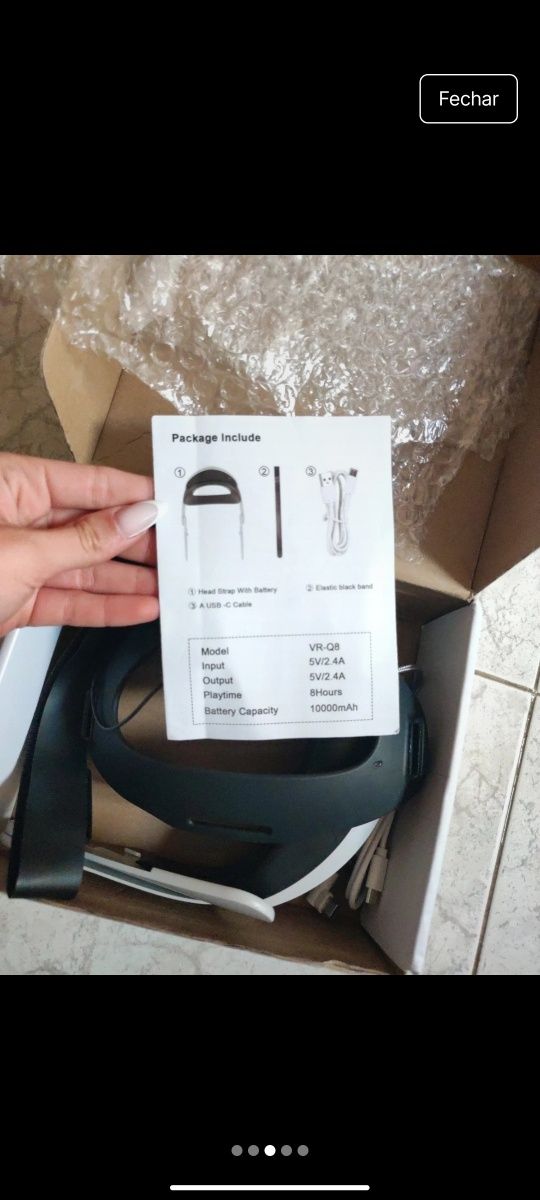 Bateria 10000 + suporte de cabeca Óculos quest 2