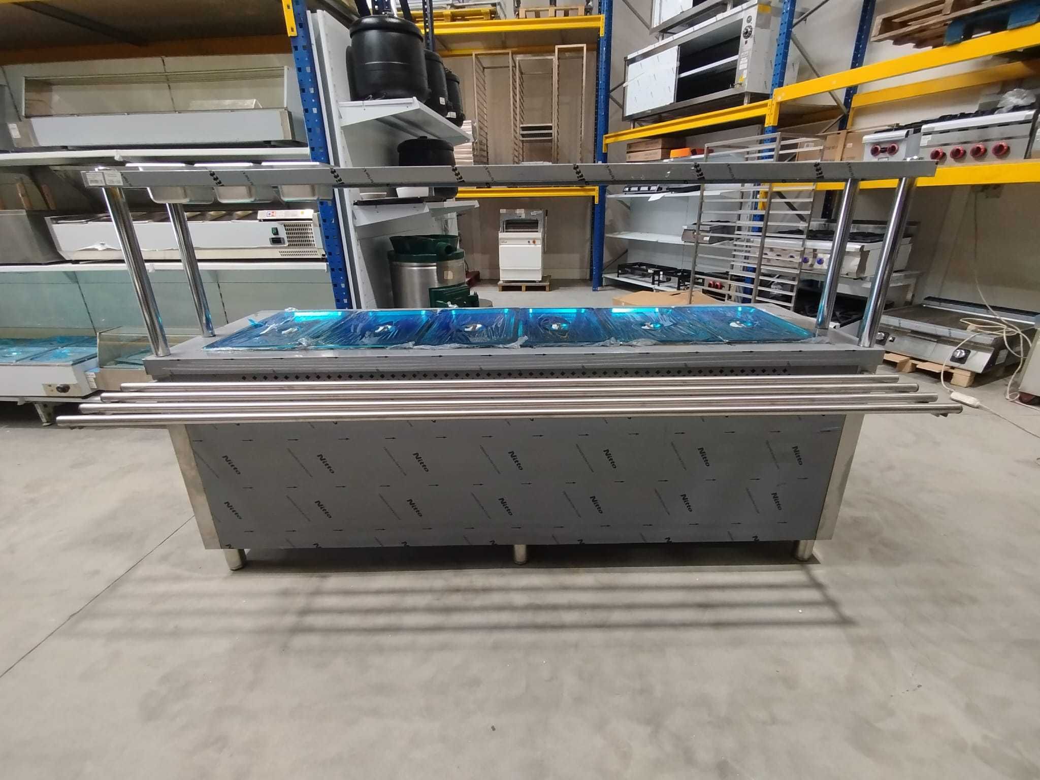Banho-Maria 6 cuvetes em Inox + Self-Service - NOVA