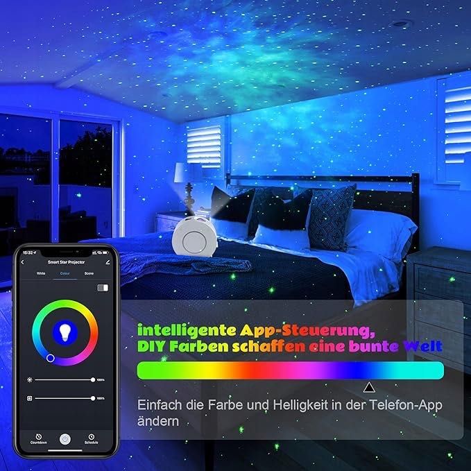 FOKKY PROJEKTOR Gwiazd Lampka LED WIFI Lampa Nocna 3D Rzutnik