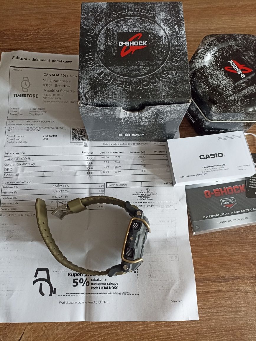 Casio G Shock GD 400-9DR.  Używany