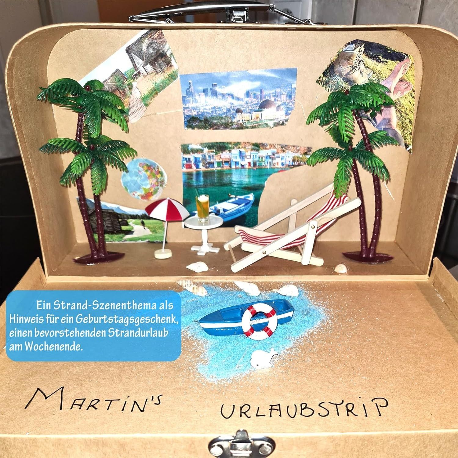 Miniaturowy zestaw dekoracji w stylu plażowym do domku dla lalek