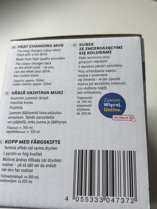 Kubek ze zmieniającymi się kolorami