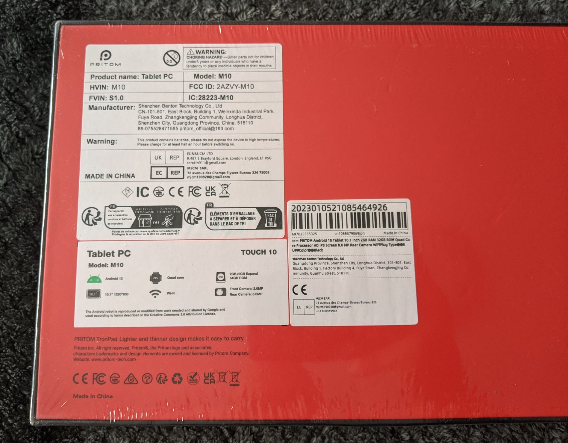 Великий IPS планшет Pritom Touch M10 4/64 6000мАч Android 13 новий