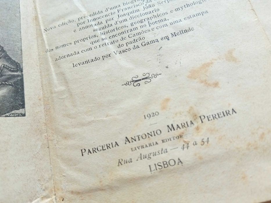 os Lusíadas poema épico de Luiz de Camões 1920 parceria António