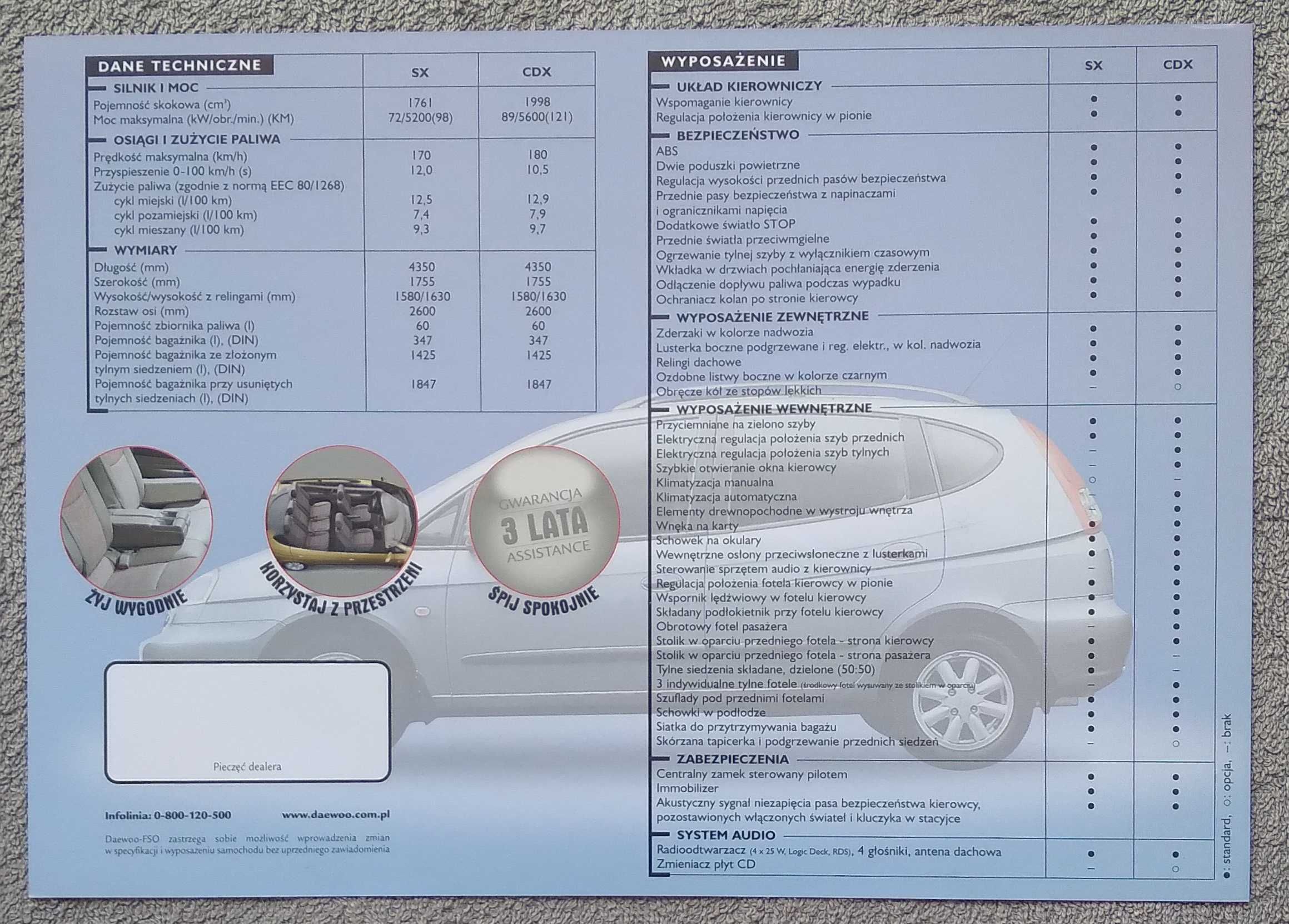 Prospekt Daewoo Tacuma