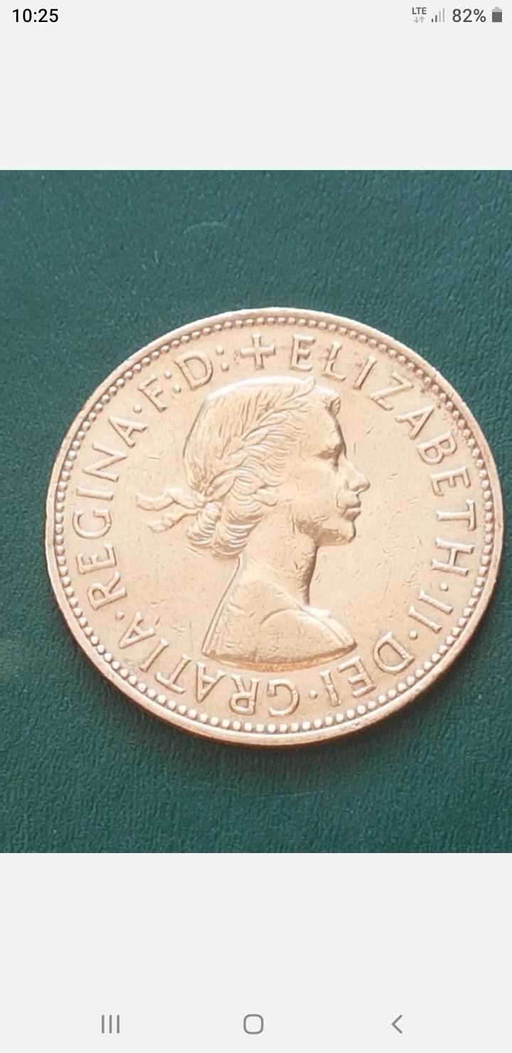 Wielkiej Brytanii 1962 Copper One Penny
