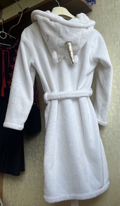 Махровый халат единорог детский