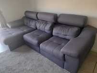 Sofa cama cinza tecido 280x1,55