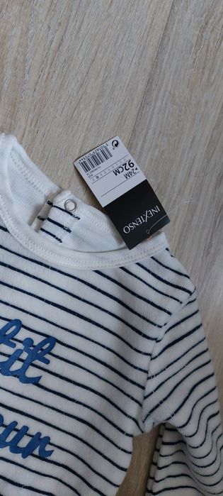 Pajacyk niemowlęcy welurowy 92 chłopięcy dziewczęcy unisex w paski