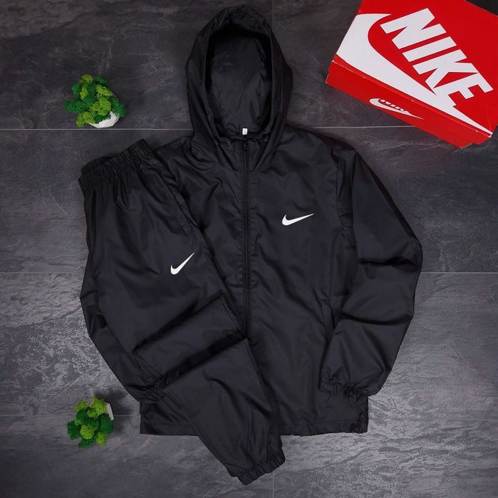 Спортивный костюм Найк Плещевка Серый/чорный