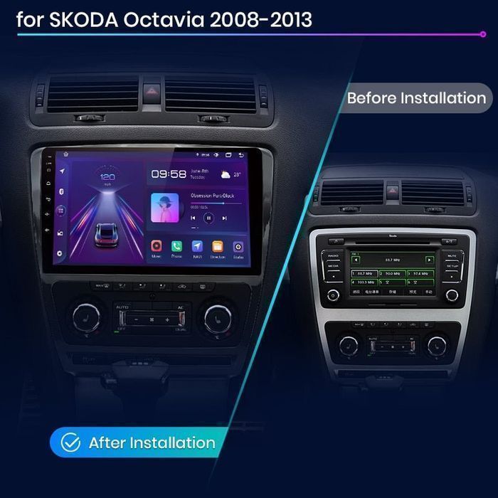 Radio nawigacja Skoda Octavia 2 2006 - 2013 Android Carplay 2GB 32GB