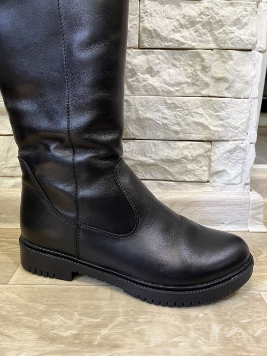 Шкіряні жіночи ботфорти, чоботи, сапоги, р.38