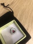 Charms Pandor 925 serce rubin