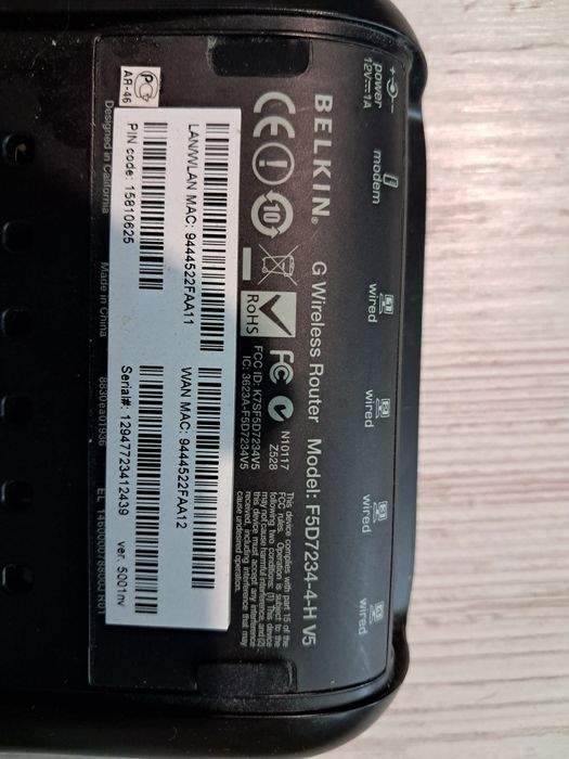 Belkin f5d7234-4 v5 WiFi Router бв