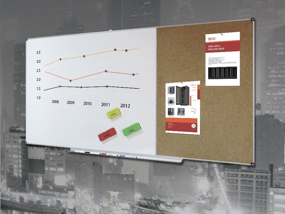 Комбінована дошка. Доска 2-в-1: Маркерная+Пробковая+Магнитная
