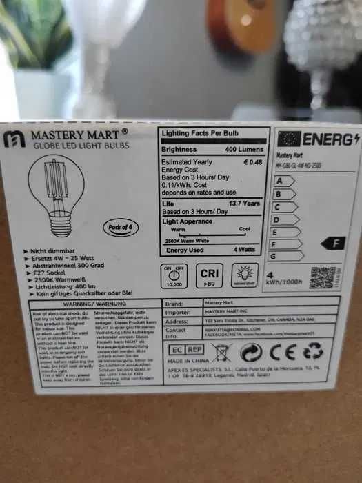 Żarówki LED E27 Komplet 6 szt - Mastery Mart.