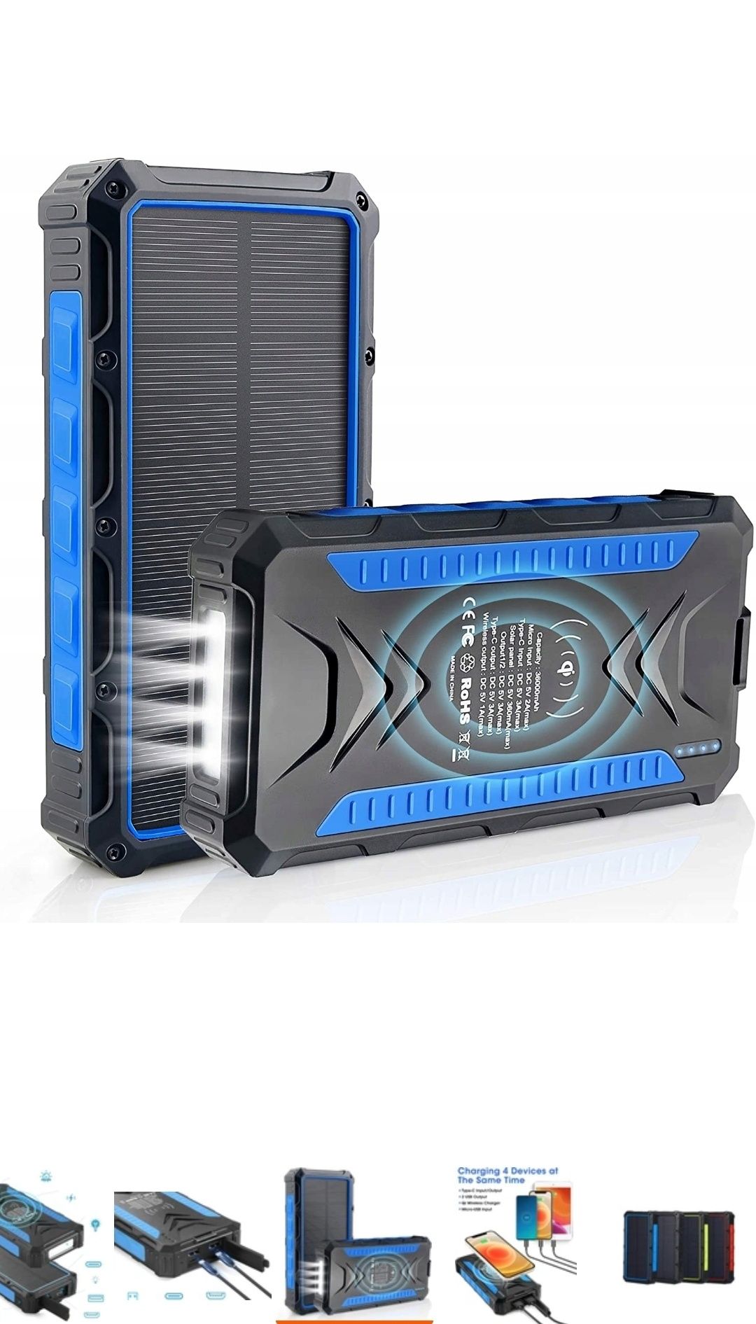 Powerbank  36000mah solarny