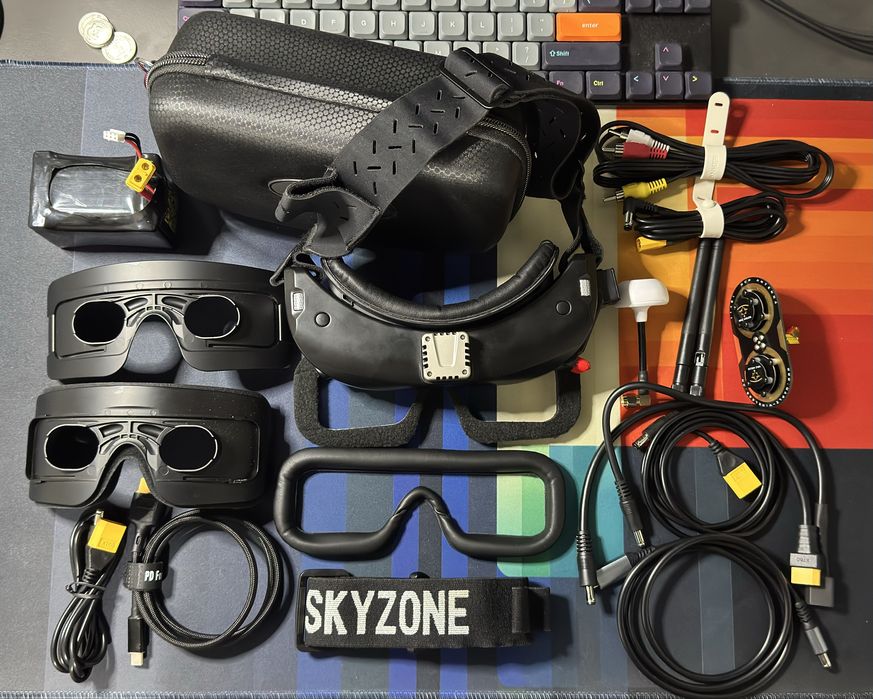 Аналогові окуляри Skyzone 04X Pro з допами + SteadyView X 5.8Ghz