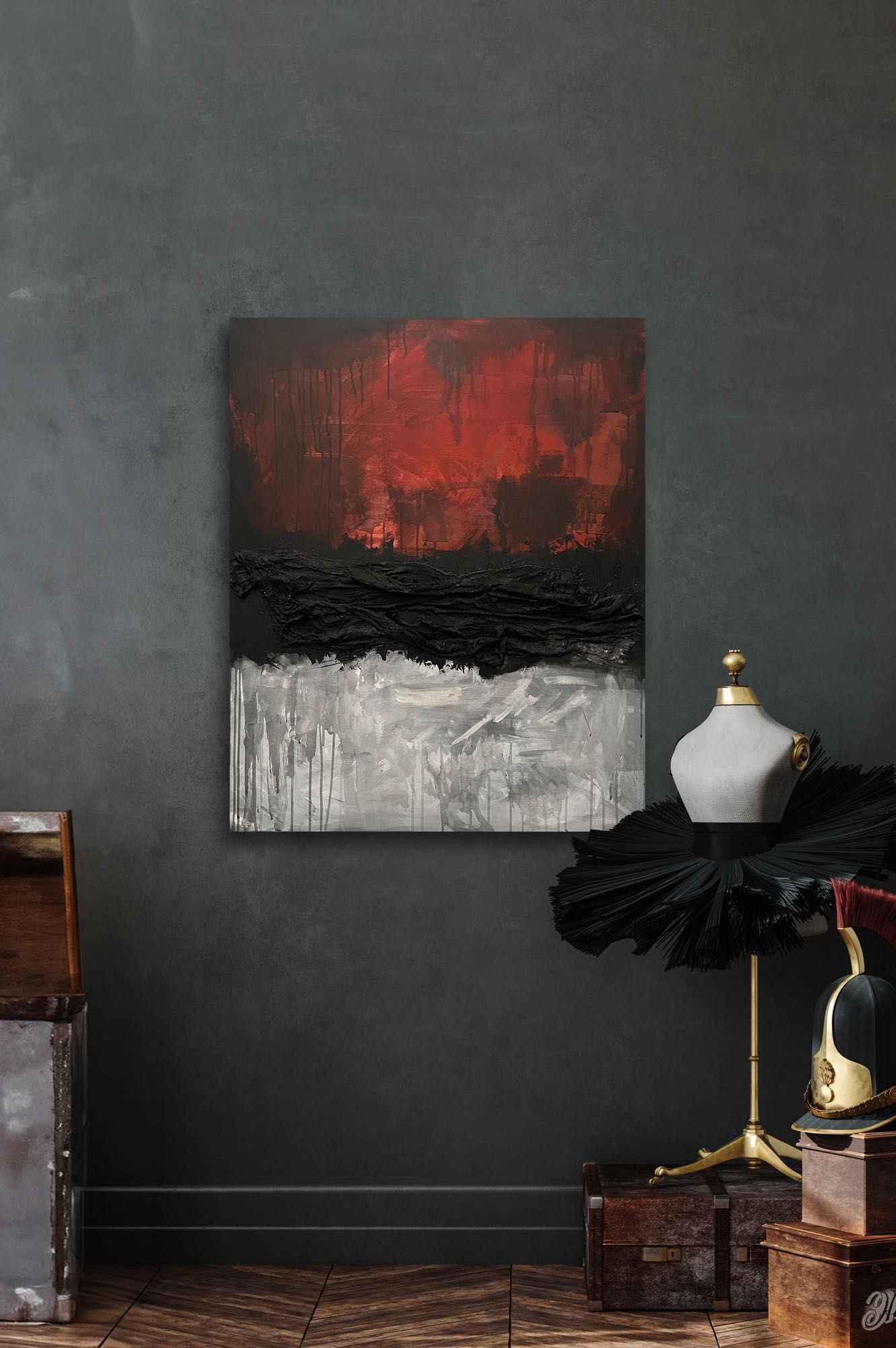 obraz ręcznie malowany na płótnie, z fakturą 3D 80x100 cm