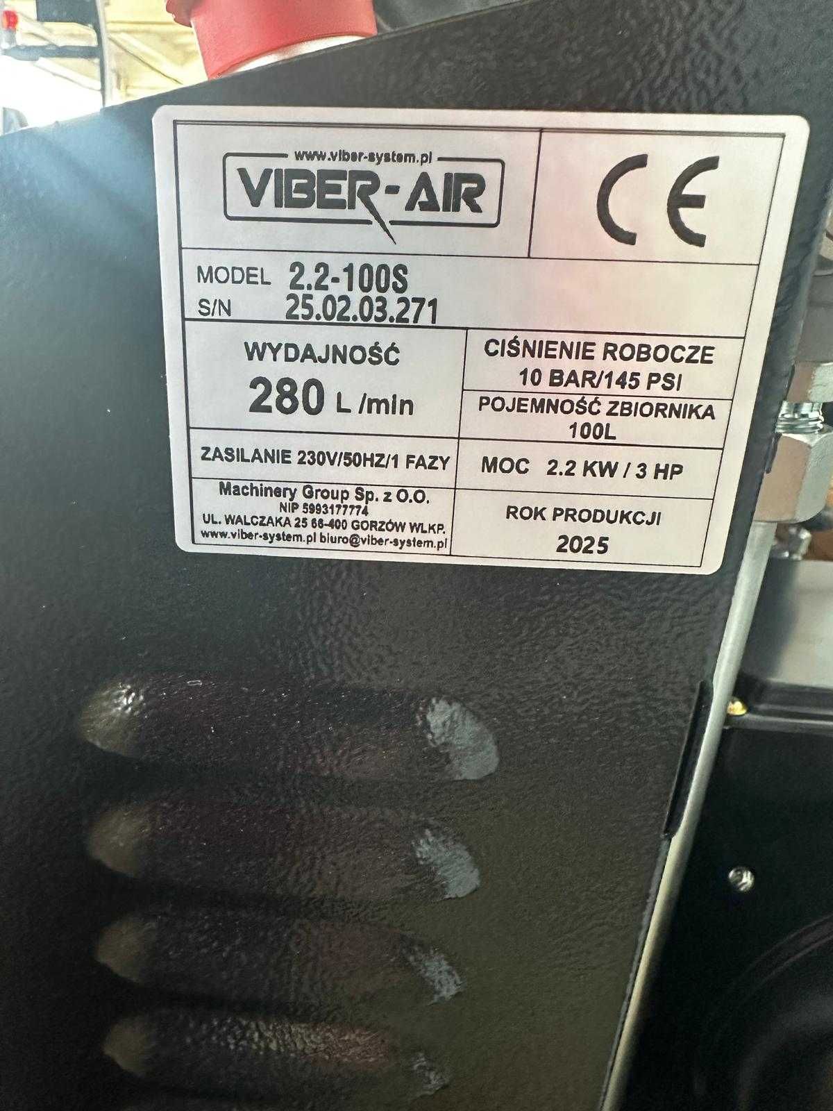 Kompresor śrubowy Sprężarka 100L 2,2kW 280L/min 230V Panel sterowania