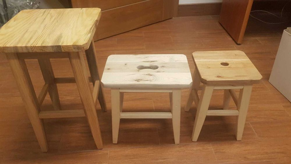 Taboret drewniany bukowy solidny ręcznie robiony modele dla dzieci