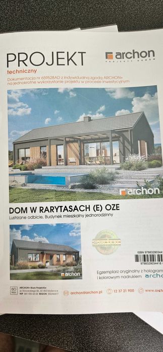 Projekt domu ARCHON Dom w rarytasach (E) OZE lustrzane odbicie