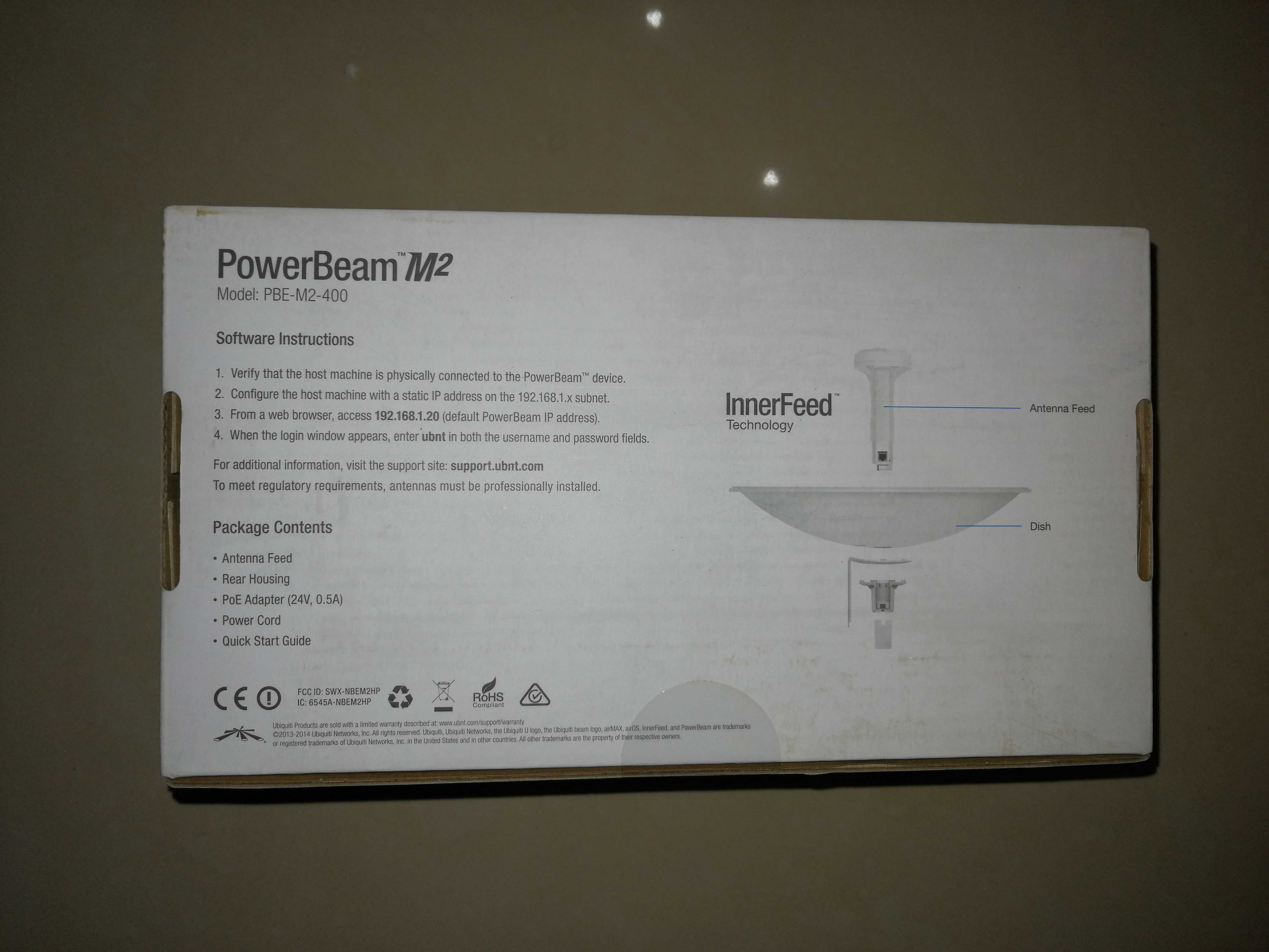 Ubiquiti PowerBeam 18 dBi PBE M2 400 2.4 GHz nowy