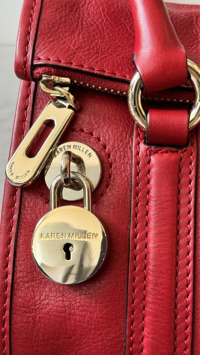 Сумка червона шкіряна KAREN MILLEN England