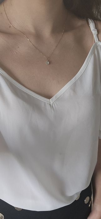 Bluzka top biały Odkryte ramiona hiszpanka elegancka falbanki