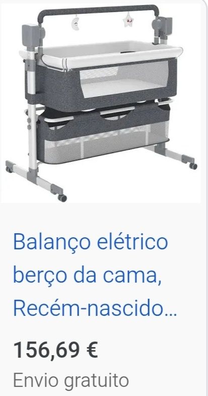 Berço com baloiço, musica e bluetooth