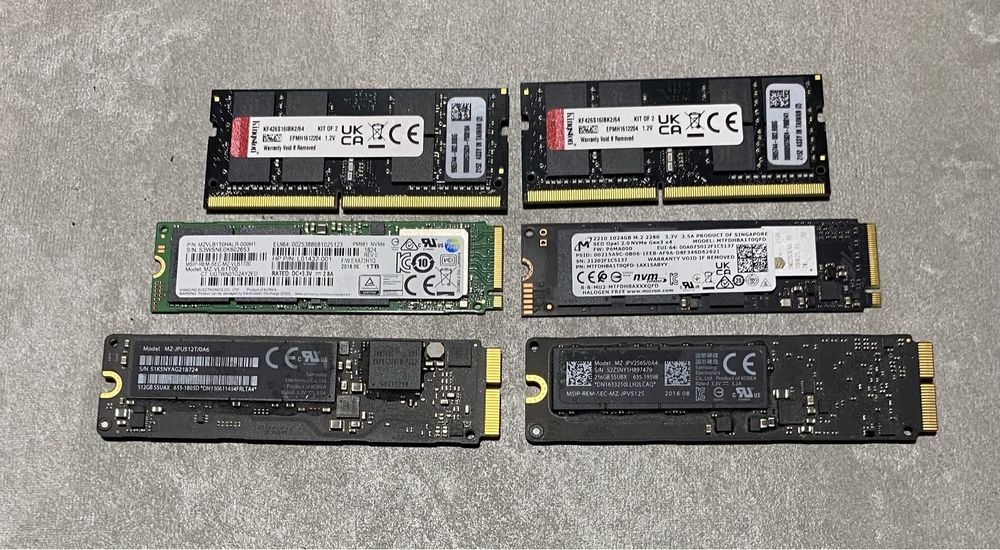 Комплектуючі до ноутбуків SSD 256/512/1TB озу 32GB DDR4! D998