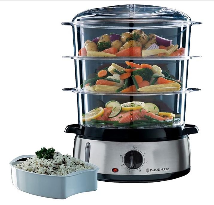 Russell Hobbs parowar, 3 pojemniki do gotowania na parze pojemność 9l