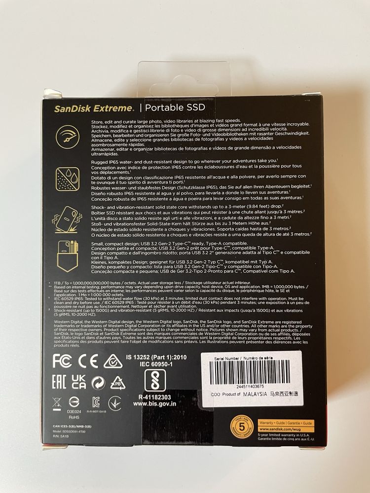 SSD диск SanDisk Extreme Portable 4TB
