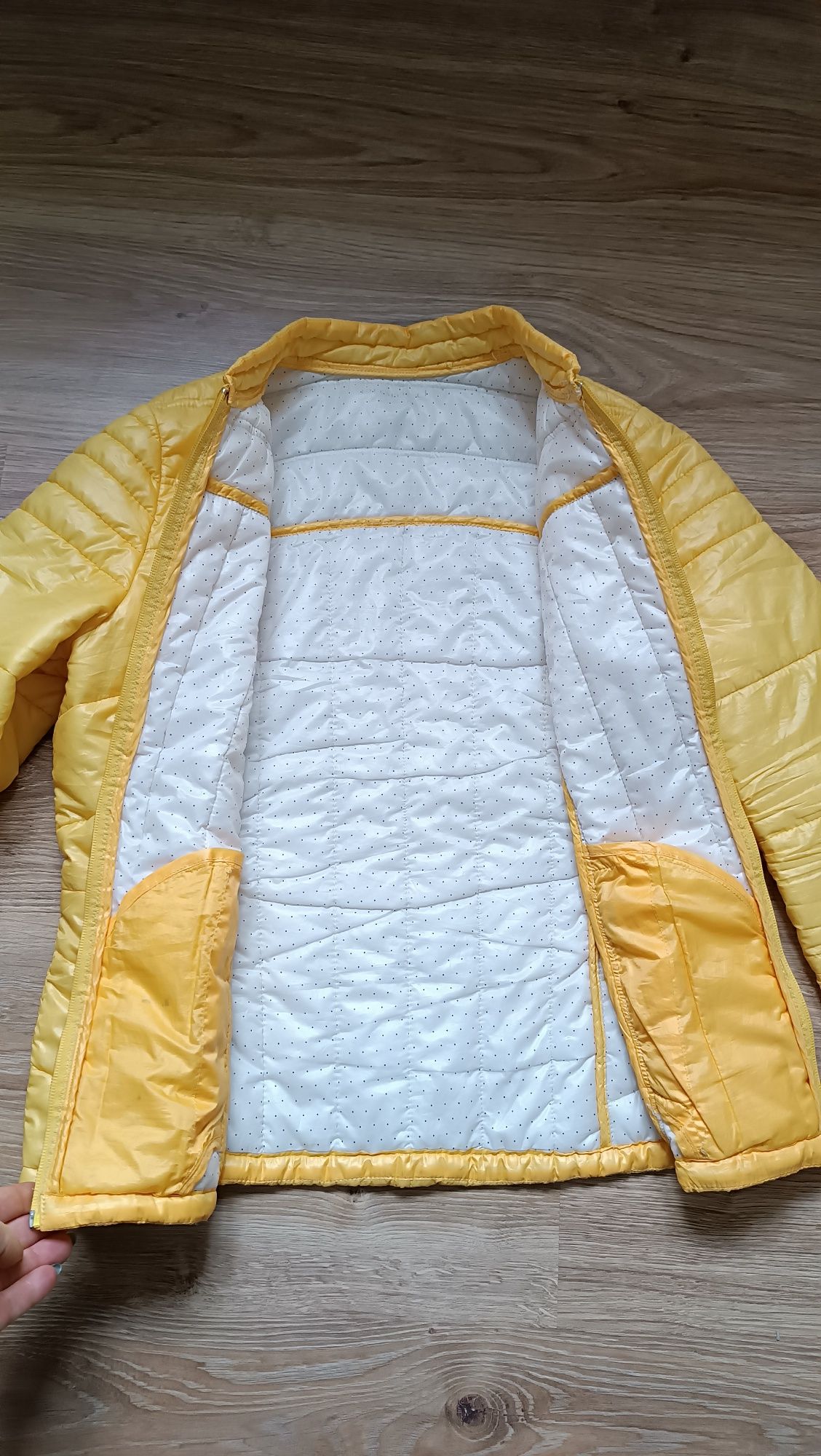 Kurtka pikowana, puchowa, lekka, wiosenna, żółta, Promod, 40