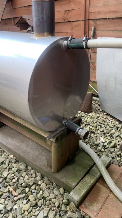 Piec zewnętrzny na drewno do banii balii jacuzzi basenu + podstawa