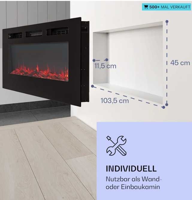 Камін камин електричний электрический Klarstein Galeras 127 см