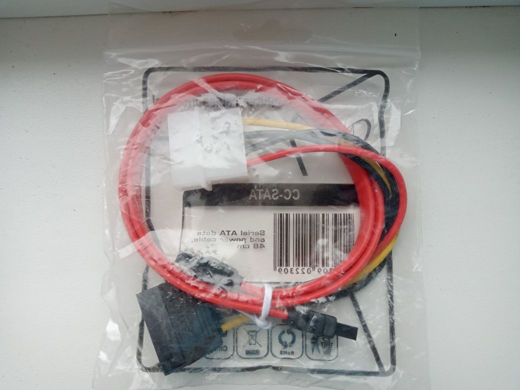 Новый комплект кабель переходник Sata-Molex+ кабель питания Sata